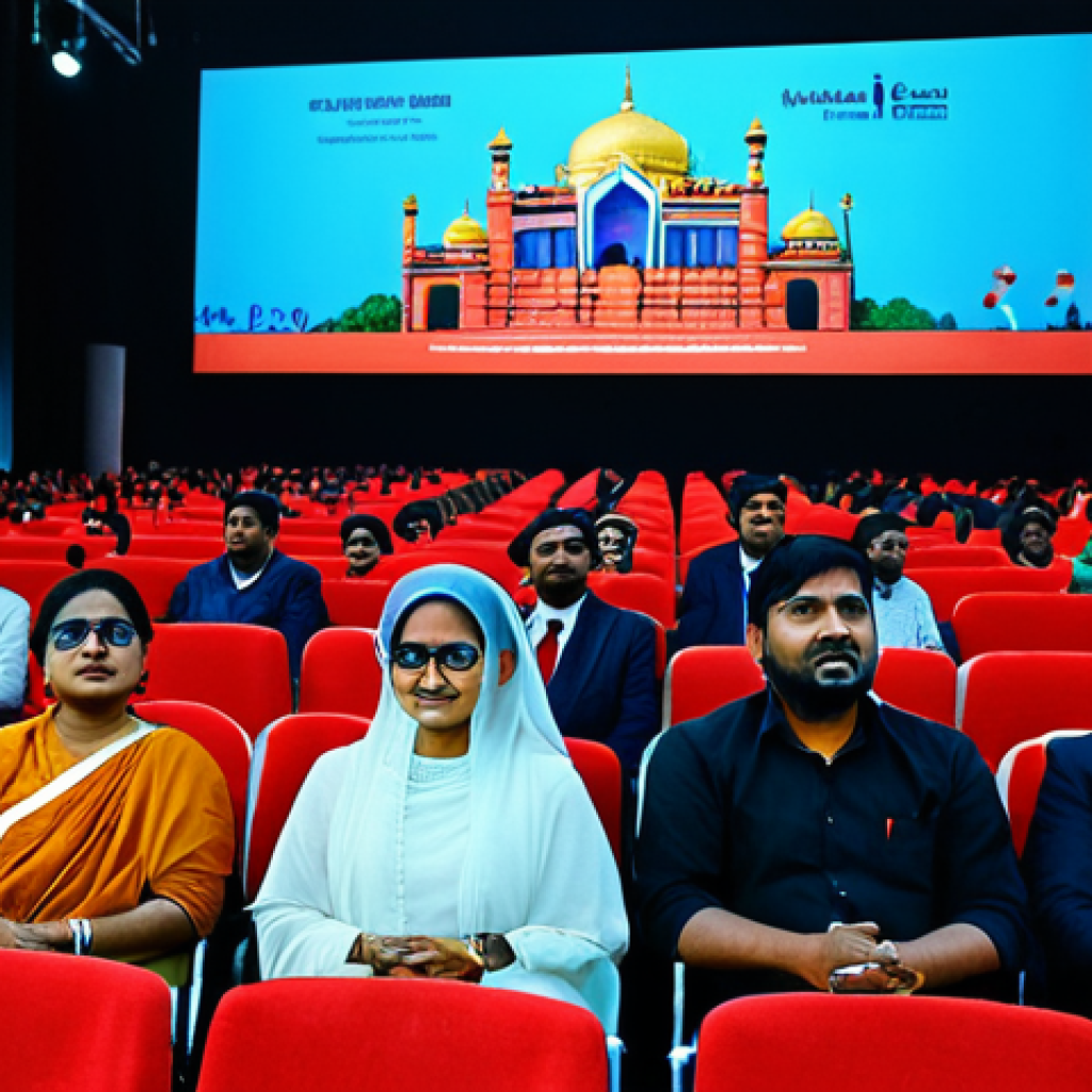 방글라데시의 주요 영화제 - **Image Prompt:** "A vibrant scene at the Dhaka International Film Festival, showcasing diverse atte...