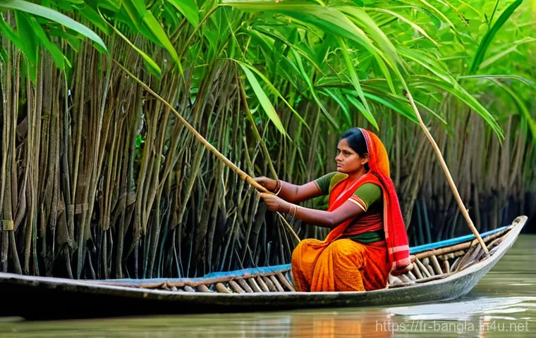벵골 호랑이 서식지 순다르반스 - **A hopeful scene depicting community-led mangrove reforestation efforts in the Sundarbans.** Local ...