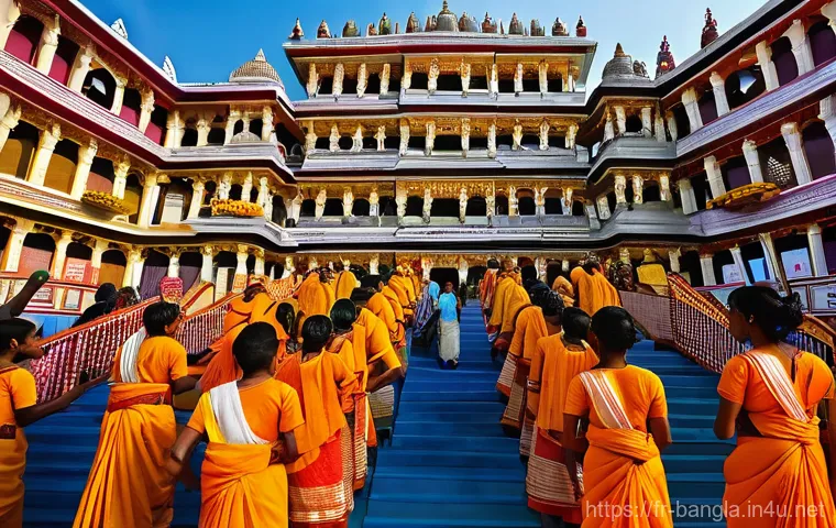 방글라데시의 종교적 다양성 - **A Diverse Bangladeshi Festival Celebration:** A bustling, vibrant street scene in an old part of D...