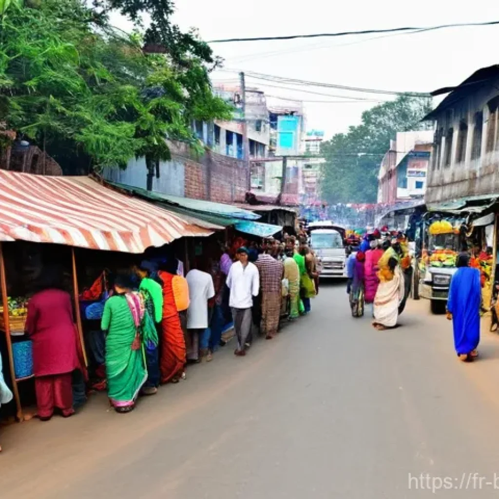 방글라데시의 도시 개발 역사 - **Prompt 1: Bustling Dhaka Street Life**
    An incredibly vibrant and dynamic street scene in Dhaka...