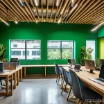 방글라데시와 세계 경제의 연결점 - A vibrant, modern co-working space in Dhaka, Bangladesh. Young, diverse Bangladeshi men and women, c...