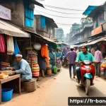 방글라데시의 신용카드 사용 팁 - A modern Bangladeshi marketplace scene in Dhaka with diverse people using local and international cr...