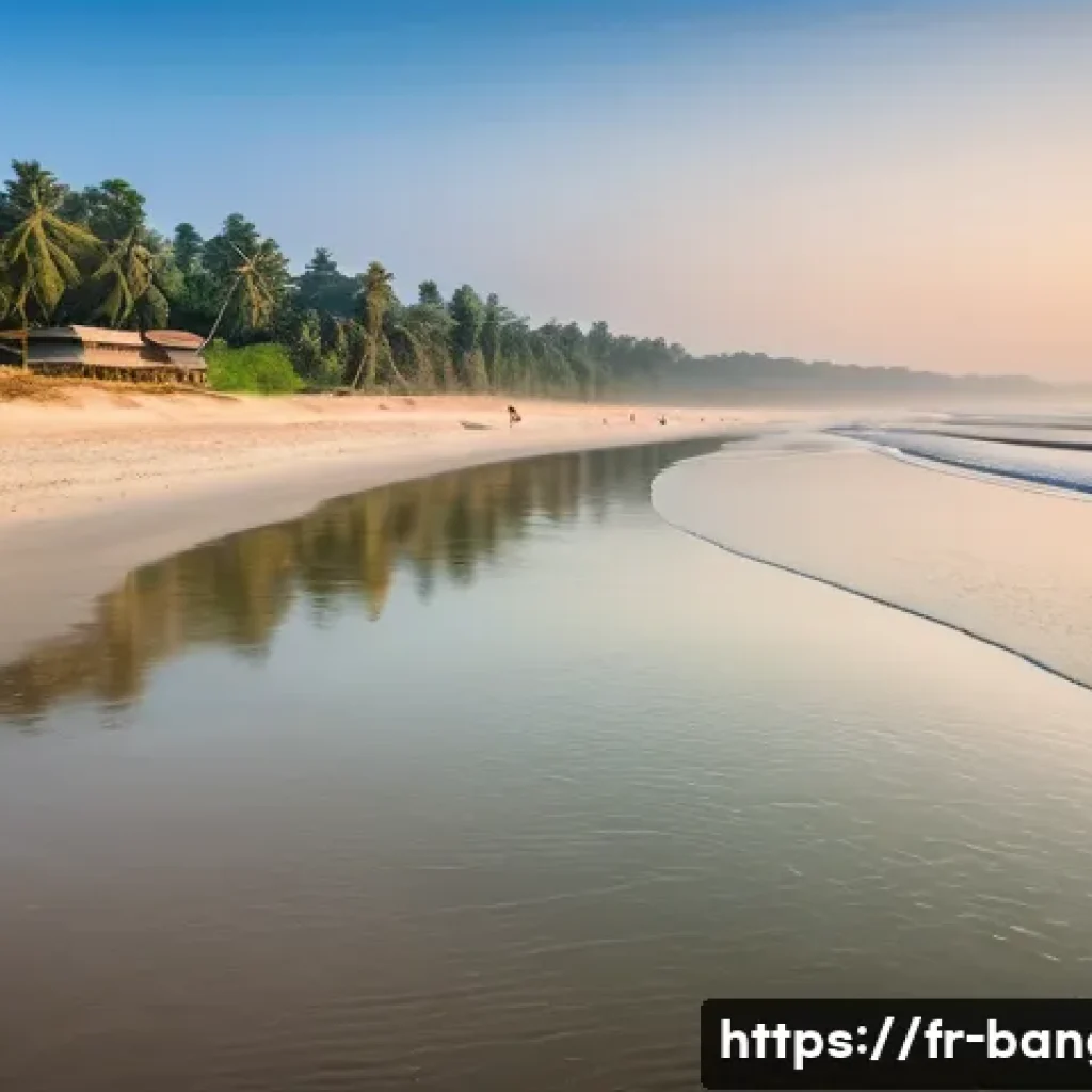 방글라데시의 관광 투자 기회 - A panoramic view of Bangladesh’s Cox’s Bazar beach at sunrise, showcasing the world’s longest natura...