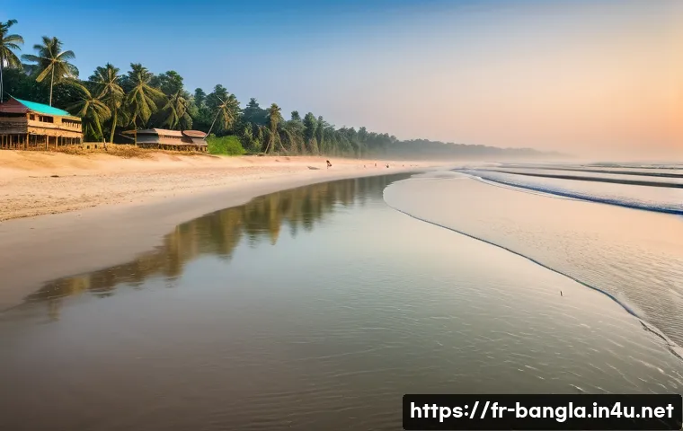 방글라데시의 관광 투자 기회 - A panoramic view of Bangladesh’s Cox’s Bazar beach at sunrise, showcasing the world’s longest natura...