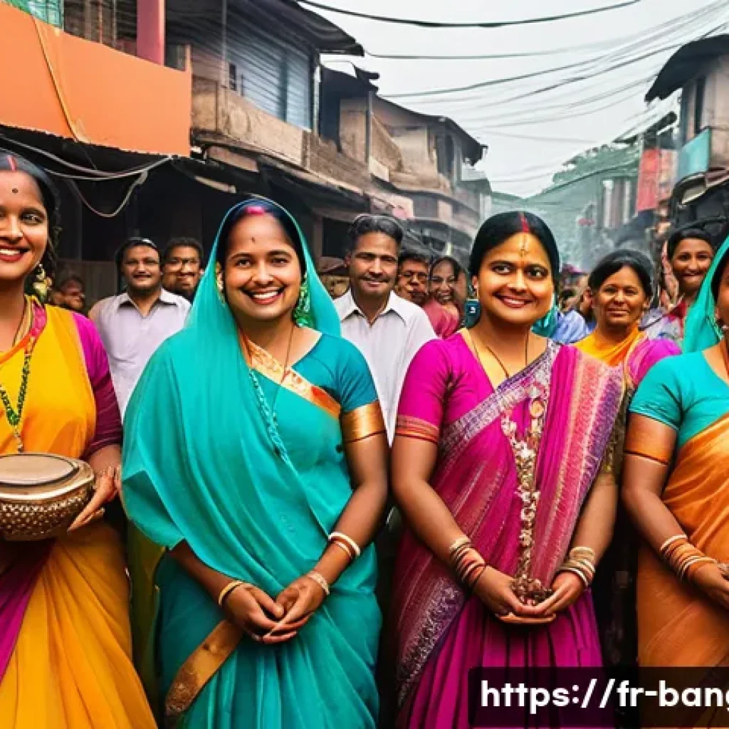 방글라데시의 종교 행사 - A vibrant street scene during Durga Puja in Sylhet, Bangladesh, showcasing elaborately decorated hou...